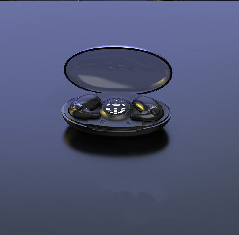Fone Bluetooth sem fio com estojo de carregamento rápido conectado ao cabo